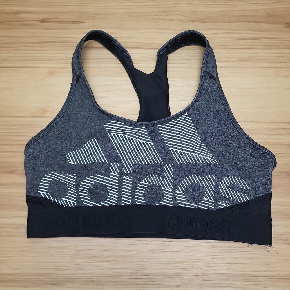Adidas Womens Black Gray Sleeveless Racerback Activewear Sports Bra Size Small‎